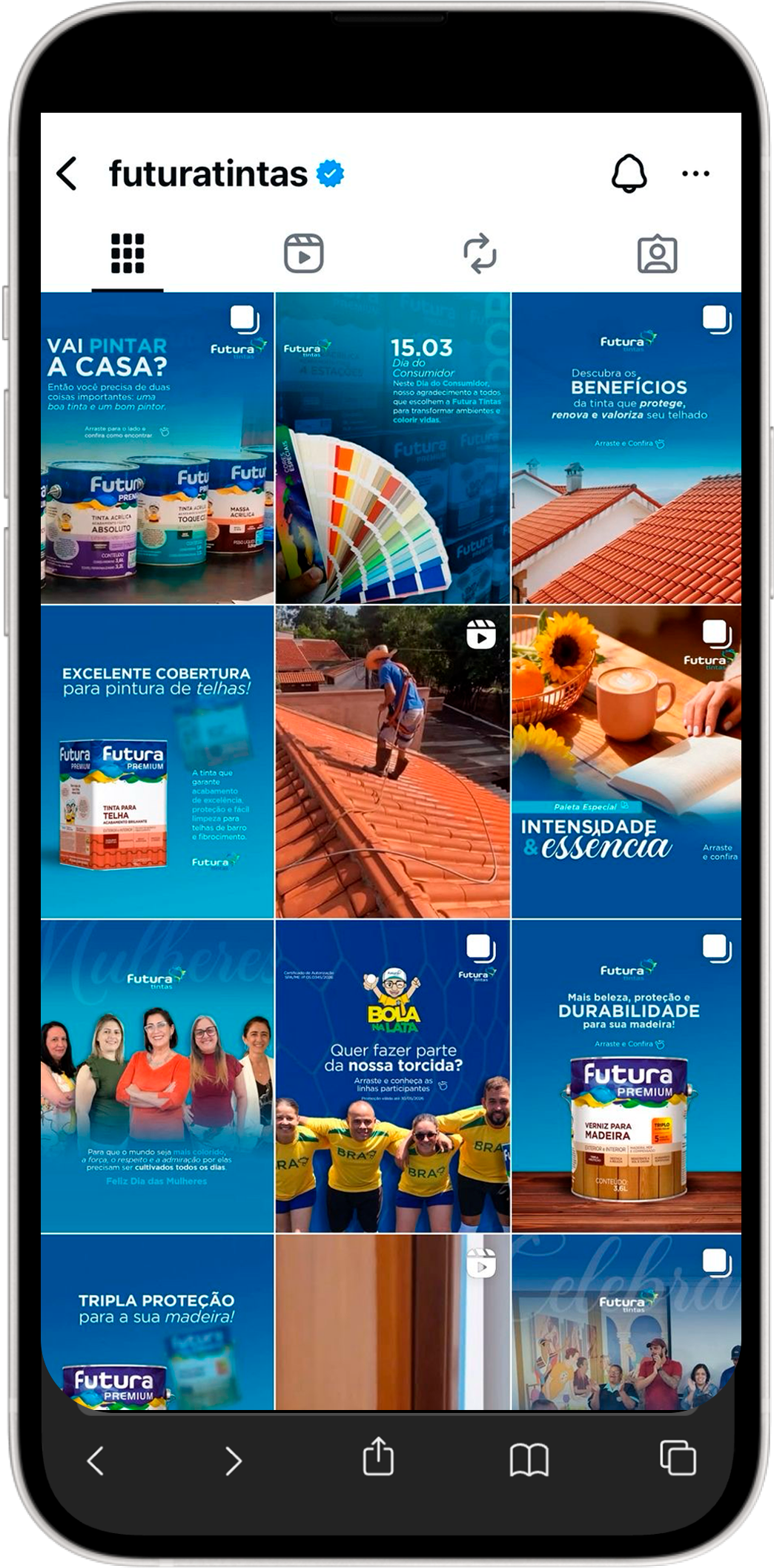 Futura Tintas — Site no iPhone