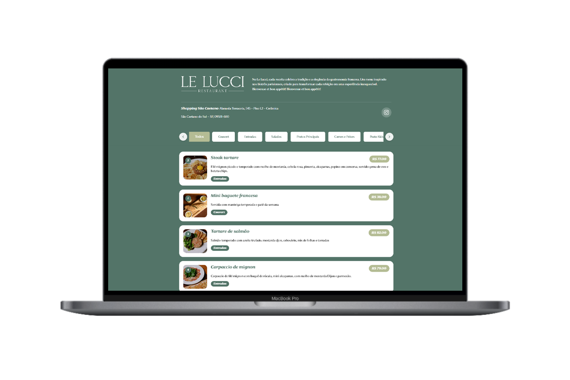 Le Lucci Restaurant — Presença digital